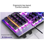 YINDIAO K002 USB-Tastatur-Set mit Kabel, mechanischem Tippgefühl und RGB-Hintergrundbeleuchtung + optische, leise Maus, RGB-Hintergrundbeleuchtung / Leise / Schwarz, RGB-Hintergrundbeleuchtung / Weiß