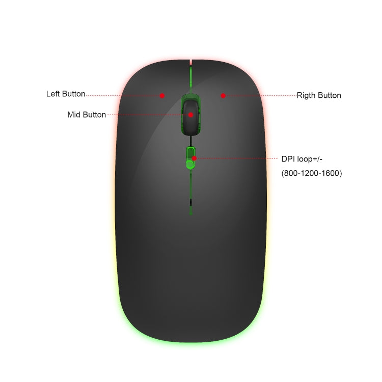 HXSJ M40 4-Tasten 2,4G Farbige Kabellose Leise Maus