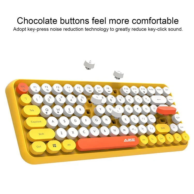 Ajazz 308I Kabellose Tastatur für Tablets, Mobiltelefone, Computer, Haushalt und Büro, Schwarz