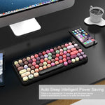 Ajazz 308I Kabellose Tastatur für Tablets, Mobiltelefone, Computer, Haushalt und Büro, Schwarz