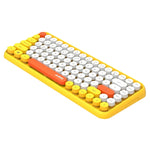 Ajazz 308I 84-Tasten Bluetooth-Tastatur für Tablets, Mobiltelefone, Computer, Haushalt und Büro, Gelb