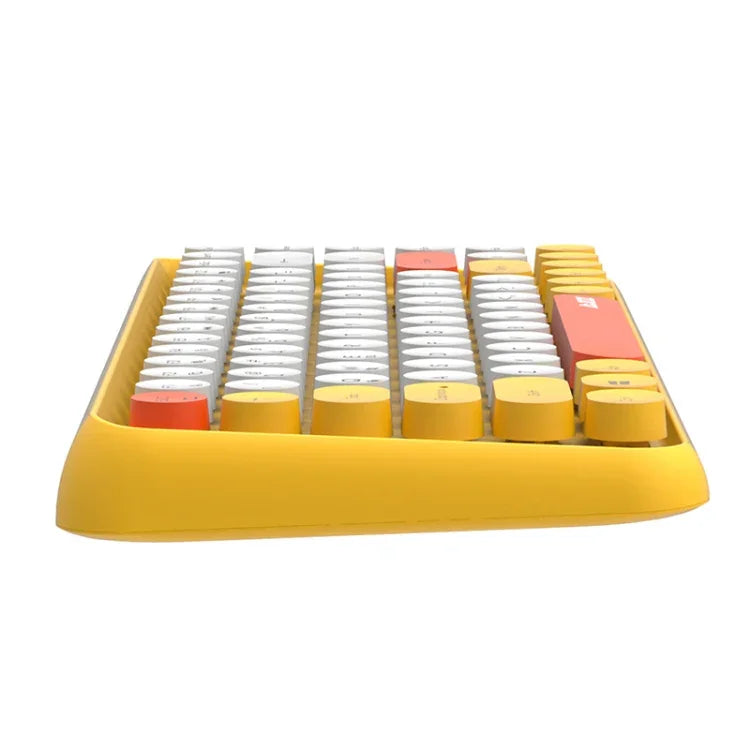 Ajazz 308I 84-Tasten Bluetooth-Tastatur für Tablets, Mobiltelefone, Computer, Haushalt und Büro, Gelb