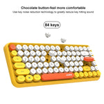 Ajazz 308I 84-Tasten Bluetooth-Tastatur für Tablets, Mobiltelefone, Computer, Haushalt und Büro, Gelb