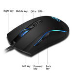HXSJ A869 Farbig leuchtende kabelgebundene Gaming-Maus mit 7 Tasten, 3200 DPI, einstellbarer Ergonomie, optisch, A869