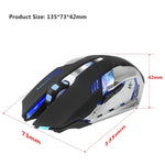 HXSJ M10 2,4 GHz 6-Tasten USB-wiederaufladbare, farbenfrohe Beleuchtung Ergonomische kabellose optische Gaming-Maus mit 2400 DPI für Desktop-Computer, M10