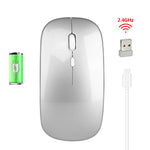 HXSJ M80 2,4GHz kabellose optische Maus mit 1600DPI, dreifach einstellbar, geräuschlos, Silber, Weiß, Schwarz, Grau, Gold, Roségold