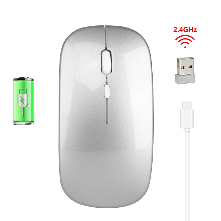 HXSJ M80 2,4GHz kabellose optische Maus mit 1600DPI, dreifach einstellbar, geräuschlos, Silber, Weiß, Schwarz, Grau, Gold, Roségold