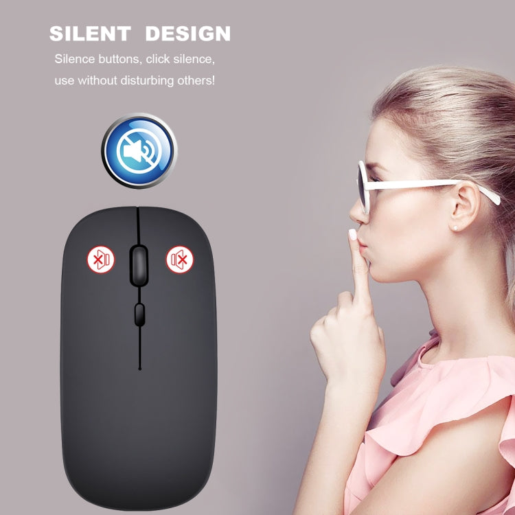 HXSJ M80 2,4GHz kabellose optische Maus mit 1600DPI, dreifach einstellbar, geräuschlos, Silber, Weiß, Schwarz, Grau, Gold, Roségold