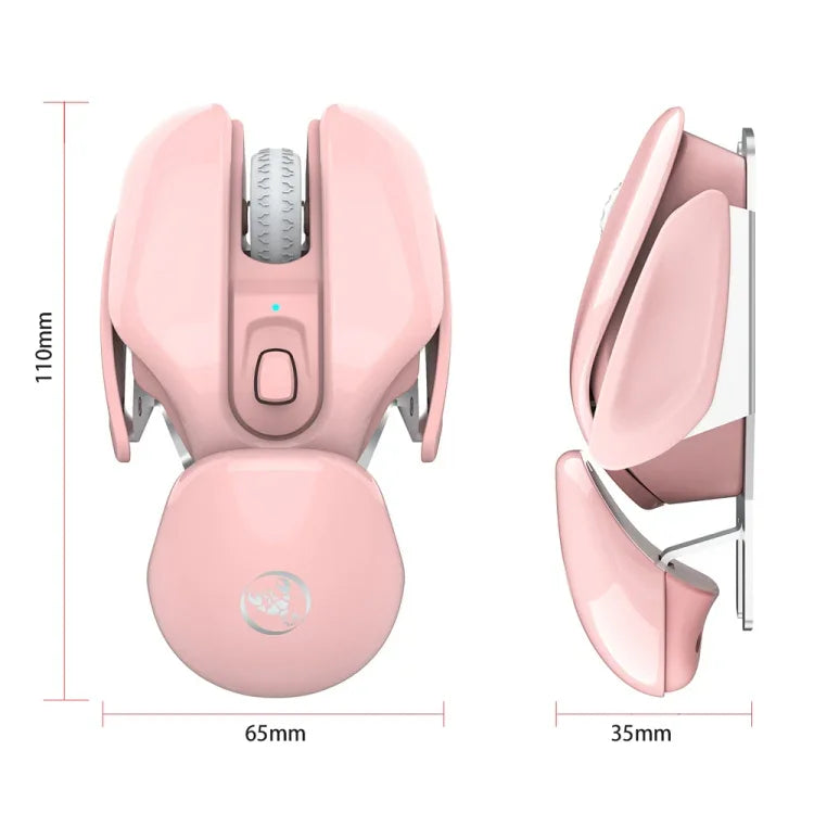 HXSJ T37 2,4 GHz 1600 dpi Kabellose Maus mit 3 Modi, einstellbarer Stummschaltung, T37 Pink