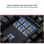 YINDIAO Electroplating Punk Mixed Light USB Mechanische Gaming-Tastatur mit Kabel, Tea Shaft, Electroplating Punk, Tea Shaft (Schwarz)