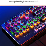 YINDIAO Electroplating Punk Mixed Light USB Mechanische Gaming-Tastatur mit Kabel, Tea Shaft, Electroplating Punk, Tea Shaft (Schwarz)