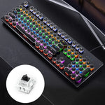 YINDIAO Electroplating Punk Mixed Light USB Mechanische Gaming-Tastatur mit Kabel, Schwarzer Schaft, Electroplating Punk, Schwarzer Schaft (Schwarz)