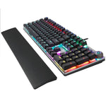 AULA F2088 108 Tasten Mechanische Gaming-Tastatur mit gemischter Beleuchtung, blauen Schaltern, kabelgebunden, USB, mit Metalltasten, blaue Schalter, schwarz
