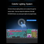 AULA F2088 108 Tasten Mechanische Gaming-Tastatur mit gemischter Beleuchtung, blauen Schaltern, kabelgebunden, USB, mit Metalltasten, blaue Schalter, schwarz