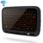 H18+ 2,4-GHz-Mini-Funktastatur mit Touchpad und 3-stufig einstellbarer Hintergrundbeleuchtung (Schwarz), H18+ Tastatur mit Hintergrundbeleuchtung