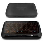 H18+ 2,4-GHz-Mini-Funktastatur mit Touchpad und 3-stufig einstellbarer Hintergrundbeleuchtung (Schwarz), H18+ Tastatur mit Hintergrundbeleuchtung
