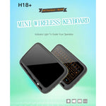 H18+ 2,4-GHz-Mini-Funktastatur mit Touchpad und 3-stufig einstellbarer Hintergrundbeleuchtung (Schwarz), H18+ Tastatur mit Hintergrundbeleuchtung