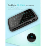 H18+ 2,4-GHz-Mini-Funktastatur mit Touchpad und 3-stufig einstellbarer Hintergrundbeleuchtung (Schwarz), H18+ Tastatur mit Hintergrundbeleuchtung