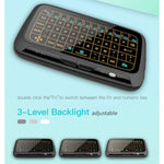 H18+ 2,4-GHz-Mini-Funktastatur mit Touchpad und 3-stufig einstellbarer Hintergrundbeleuchtung (Schwarz), H18+ Tastatur mit Hintergrundbeleuchtung