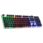 Chasing Leopard G21 USB-Tastatur mit 104 Tasten, wasserdicht, mit schwebenden runden Punk-Tastenkappen, farbenfroher Hintergrundbeleuchtung und mechanischem Tippgefühl, kabelgebunden, Länge: 1,3 m