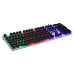 Chasing Leopard G21 USB-Tastatur mit 104 Tasten, wasserdicht, mit schwebenden runden Punk-Tastenkappen, farbenfroher Hintergrundbeleuchtung und mechanischem Tippgefühl, kabelgebunden, Länge: 1,3 m