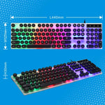 Chasing Leopard G21 USB-Tastatur mit 104 Tasten, wasserdicht, mit schwebenden runden Punk-Tastenkappen, farbenfroher Hintergrundbeleuchtung und mechanischem Tippgefühl, kabelgebunden, Länge: 1,3 m