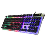 Chasing Leopard G21 USB-Tastatur mit 104 Tasten, wasserdicht, mit schwebenden runden Punk-Tastenkappen, farbenfroher Hintergrundbeleuchtung und mechanischem Tippgefühl, kabelgebunden, Länge: 1,3 m