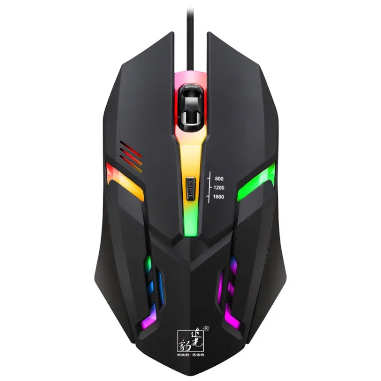 Chasing Leopard K2 USB-Gaming-Maus mit LED-Hintergrundbeleuchtung, 1600 DPI, drei Geschwindigkeitsstufen, kabelgebunden, optisch, Länge: 1,3 m, K2