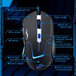 Chasing Leopard T7 USB 6-Tasten 2400 DPI Dreistufig einstellbare Hintergrundbeleuchtung Kabelgebundene optische Gaming-Maus Integriertes Gegengewicht, Länge: 1,8 m, T7