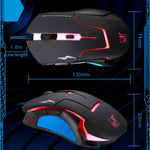 Chasing Leopard T7 USB 6-Tasten 2400 DPI Dreistufig einstellbare Hintergrundbeleuchtung Kabelgebundene optische Gaming-Maus Integriertes Gegengewicht, Länge: 1,8 m, T7