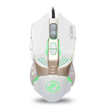 iMICE V5 USB 7-Tasten 4000 DPI Kabelgebundene optische Gaming-Maus mit farbiger Hintergrundbeleuchtung für Computer, PC und Laptop, V5 (Weiß)