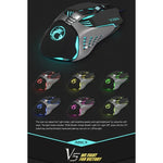iMICE V5 USB 7-Tasten 4000 DPI Kabelgebundene optische Gaming-Maus mit farbiger Hintergrundbeleuchtung für Computer, PC und Laptop, V5 (Weiß)