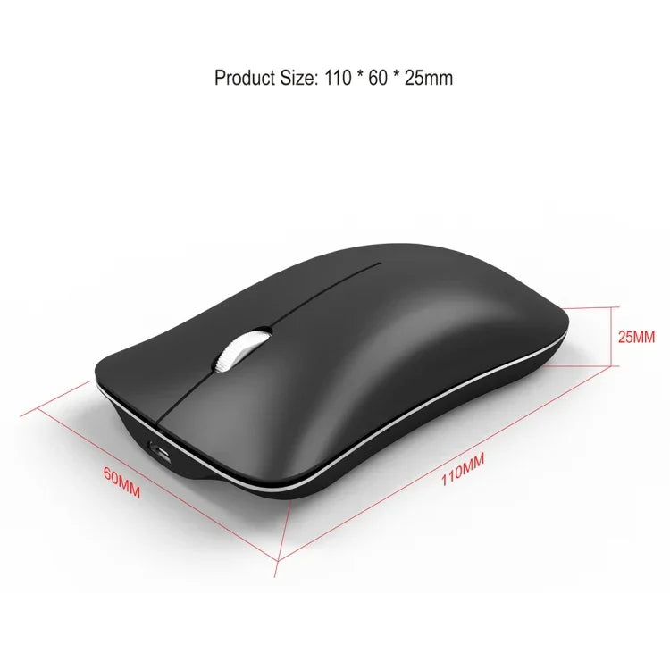 HXSJ T23 Bluetooth 5.0 + Bluetooth 3.0 + 2,4 GHz Funkmaus mit drei Modi, 4 Tasten, 1600 DPI einstellbar, ergonomisch, optisch, Schwarz