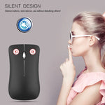 HXSJ T23 Bluetooth 5.0 + Bluetooth 3.0 + 2,4 GHz Funkmaus mit drei Modi, 4 Tasten, 1600 DPI einstellbar, ergonomisch, optisch, Schwarz