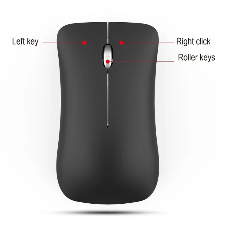 HXSJ T23 Bluetooth 5.0 + Bluetooth 3.0 + 2,4 GHz Funkmaus mit drei Modi, 4 Tasten, 1600 DPI einstellbar, ergonomisch, optisch, Schwarz