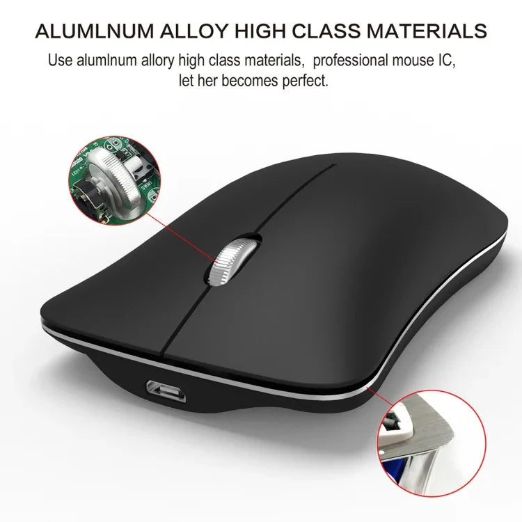 HXSJ T23 Bluetooth 5.0 + Bluetooth 3.0 + 2,4 GHz Funkmaus mit drei Modi, 4 Tasten, 1600 DPI einstellbar, ergonomisch, optisch, Schwarz
