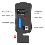 HXSJ T23 Bluetooth 5.0 + Bluetooth 3.0 + 2,4 GHz Funkmaus mit drei Modi, 4 Tasten, 1600 DPI einstellbar, ergonomisch, optisch, Schwarz