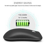 HXSJ T23 Bluetooth 5.0 + Bluetooth 3.0 + 2,4 GHz Funkmaus mit drei Modi, 4 Tasten, 1600 DPI einstellbar, ergonomisch, optisch, Schwarz