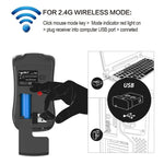 HXSJ T23 Bluetooth 5.0 + Bluetooth 3.0 + 2,4 GHz Funkmaus mit drei Modi, 4 Tasten, 1600 DPI einstellbar, ergonomisch, optisch, Schwarz