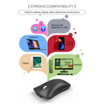 HXSJ T23 Bluetooth 5.0 + Bluetooth 3.0 + 2,4 GHz Funkmaus mit drei Modi, 4 Tasten, 1600 DPI einstellbar, ergonomisch, optisch, Schwarz