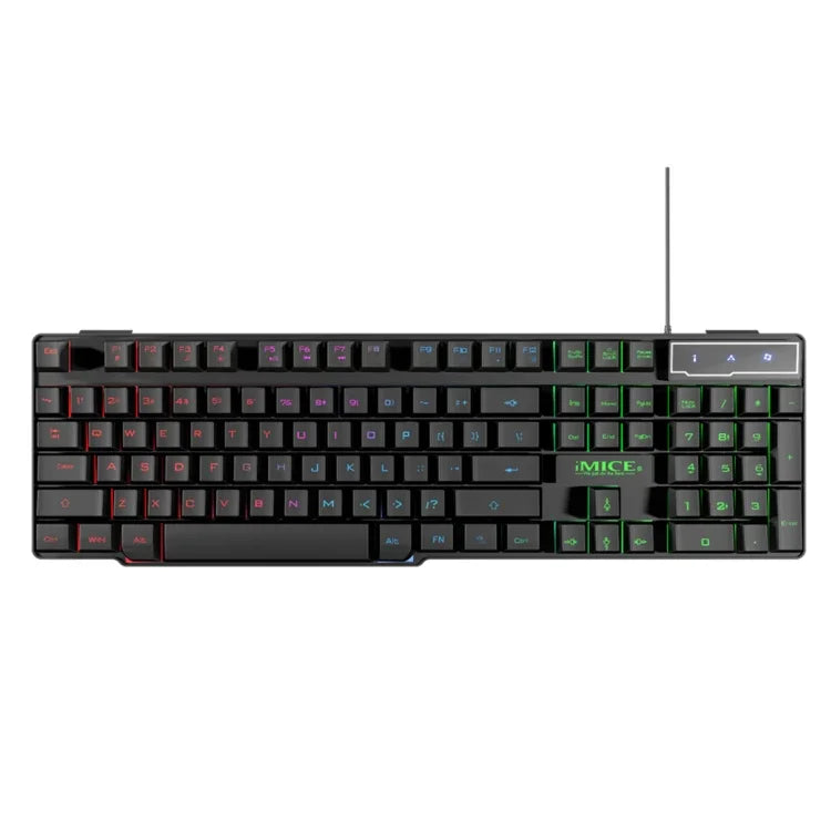 iMICE AK-600 Kabelgebundene USB-Gaming-Tastatur mit schwebenden Tastenkappen und Hintergrundbeleuchtung (Schwarz)