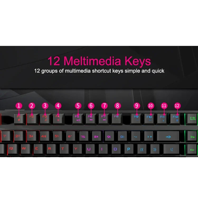 iMICE AK-600 Kabelgebundene USB-Gaming-Tastatur mit schwebenden Tastenkappen und Hintergrundbeleuchtung (Schwarz)