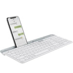 Logitech K580 Dual-Modus: Dünne und leichte kabellose Multi-Geräte-Tastatur mit Handyhalterung