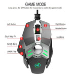 HXSJ J200 7-Tasten Programmierbare Kabelgebundene Mechanische E-Sport-Maus mit Beleuchtung