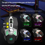 HXSJ J200 7-Tasten Programmierbare Kabelgebundene Mechanische E-Sport-Maus mit Beleuchtung