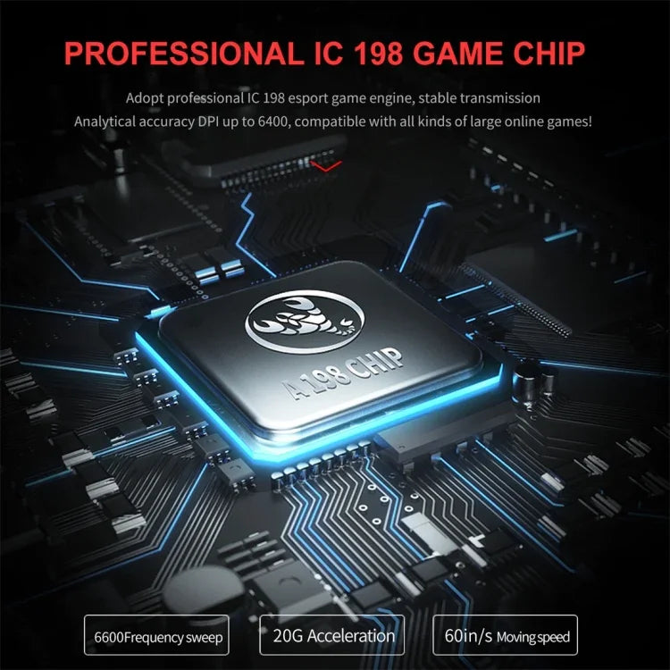 HXSJ J200 7-Tasten Programmierbare Kabelgebundene Mechanische E-Sport-Maus mit Beleuchtung