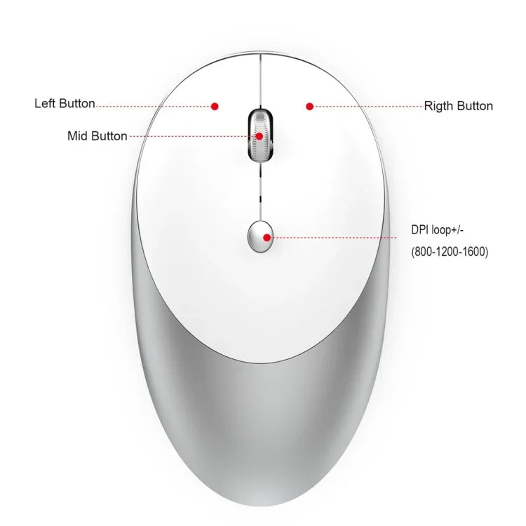 HXSJ T36 2,4G Bluetooth 5.0+3.0 Kabellose Bluetooth-Maus mit drei Modi und geräuscharmem Design