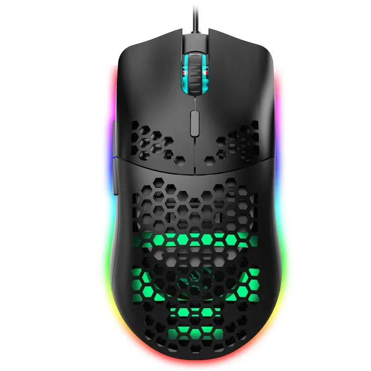 HXSJ J900 6-Tasten RGB-Beleuchtung Programmierbare Kabelgebundene Gaming-Maus (Weiß), J900 (Schwarz), J900 (Weiß)