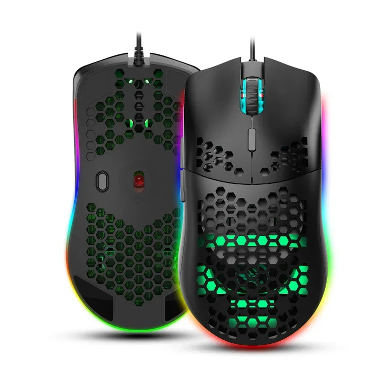 HXSJ J900 6-Tasten RGB-Beleuchtung Programmierbare Kabelgebundene Gaming-Maus (Weiß), J900 (Schwarz), J900 (Weiß)