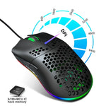 HXSJ J900 6-Tasten RGB-Beleuchtung Programmierbare Kabelgebundene Gaming-Maus (Weiß), J900 (Schwarz), J900 (Weiß)